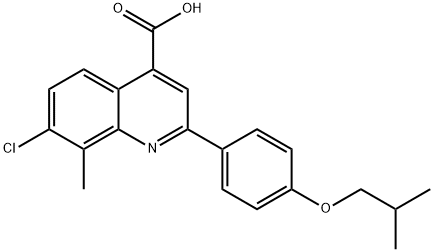 7-CHLORO-2-(4-ISOBUTOXYPHENYL)-8-METHYLQUINOLINE-4-CARBOXYLIC ACID 구조식 이미지