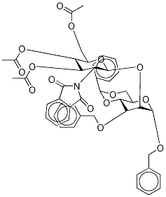 2-O-(2-Deoxy-2-N-phthalimido-3,4,6-tri-O-acetyl--D-glucopyranosyl)-3-O-benzyl-4,6-O-benzylidene-D-mannose 구조식 이미지