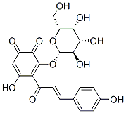 4-hydroxy-3-[3-(4-hydroxyphenyl)prop-2-enoyl]-2-[(2S,3R,4S,5R,6R)-3,4,5-trihydroxy-6-(hydroxymethyl)oxan-2-yl]oxy-cyclohexa-2,4-diene-1,6-dione 구조식 이미지