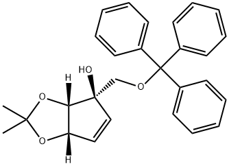 4H-Cyclopenta-1,3-dioxol-4-ol, 3a,6a-dihydro-2,2-diMethyl-4-[(triphenylMethoxy)Methyl]-, (3aS,4R,6aS)- 구조식 이미지