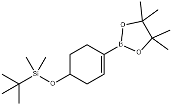 TERT-BUTYLDIMETHYL(4-(4,4,5,5-TETRAMETHYL-1,3,2-DIOXABOROLAN-2-YL)CYCLOHEX-3-ENYLOXY)SILANE 구조식 이미지