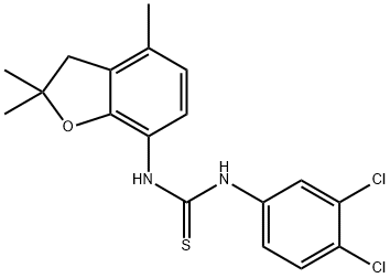 N-(3,4-dichlorophenyl)-N'-(2,2,4-trimethyl-2,3-dihydro-1-benzofuran-7-yl)thiourea Structure