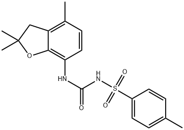 2,2,4-trimethyl-7-[({[(4-methylphenyl)sulfonyl]amino}carbonyl)amino]-2,3-dihydro-1-benzofuran 구조식 이미지