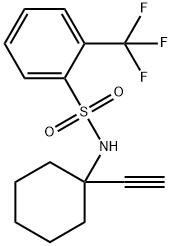 N-(1-ethynylcyclohexyl)-2-(trifluoromethyl)benzenesulfonamide 구조식 이미지