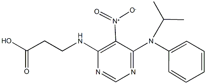 3-{[6-(isopropylanilino)-5-nitro-4-pyrimidinyl]amino}propanoic acid 구조식 이미지