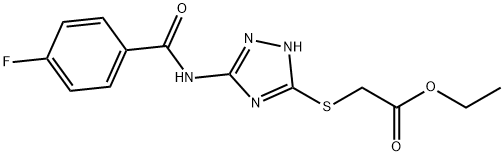 ethyl 2-({3-[(4-fluorobenzoyl)amino]-1H-1,2,4-triazol-5-yl}sulfanyl)acetate Structure