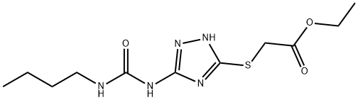 ethyl 2-[(3-{[(butylamino)carbonyl]amino}-1H-1,2,4-triazol-5-yl)sulfanyl]acetate 구조식 이미지
