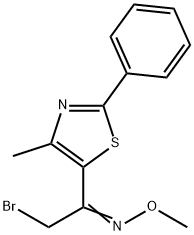 2-bromo-1-(4-methyl-2-phenyl-1,3-thiazol-5-yl)-1-ethanone O-methyloxime Structure