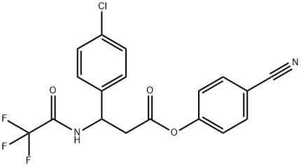 4-cyanophenyl 3-(4-chlorophenyl)-3-[(2,2,2-trifluoroacetyl)amino]propanoate Structure