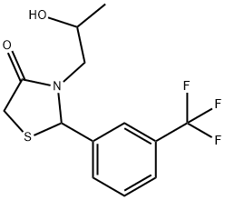 3-(2-hydroxypropyl)-2-[3-(trifluoromethyl)phenyl]-1,3-thiazolan-4-one Structure