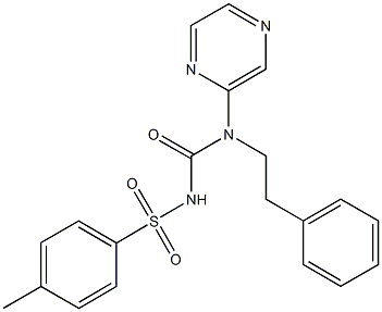 2-[({[(4-methylphenyl)sulfonyl]amino}carbonyl)(phenethyl)amino]pyrazine Structure