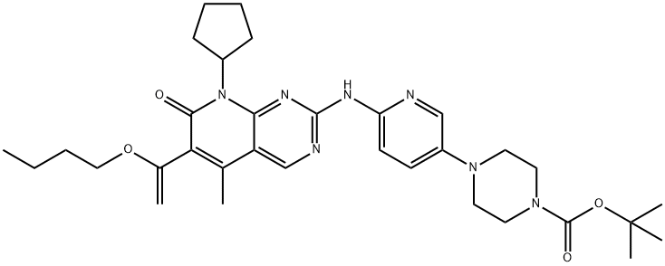 866084-31-3 tert-Butyl 4-(6-((6-(1-butoxyvinyl)-8-cyclopentyl-5-methyl-7-oxo-7,8-dihydropyrido[2,3-d]pyrimidin-2-yl)amino)pyridin-3-yl)piperazine-1-carboxylate