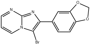 2-BENZO[1,3]DIOXOL-5-YL-3-BROMO-IMIDAZO[1,2-A]PYRIMIDINE 구조식 이미지