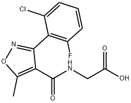 2-({[3-(2-chloro-6-fluorophenyl)-5-methyl-4-isoxazolyl]carbonyl}amino)acetic acid 구조식 이미지