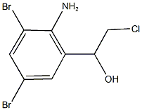 1-(2-amino-3,5-dibromophenyl)-2-chloro-1-ethanol 구조식 이미지