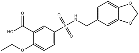 5-{[(1,3-benzodioxol-5-ylmethyl)amino]sulfonyl}-2-ethoxybenzenecarboxylic acid 구조식 이미지