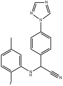 2-(2-fluoro-5-methylanilino)-2-[4-(1H-1,2,4-triazol-1-yl)phenyl]acetonitrile Structure