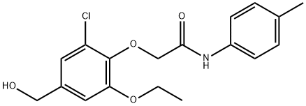 2-[2-CHLORO-6-ETHOXY-4-(HYDROXYMETHYL)PHENOXY]-N-(4-METHYLPHENYL)-ACETAMIDE 구조식 이미지