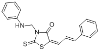 4-Thiazolidinone, 3-((phenylamino)methyl)-5-(3-phenyl-2-propenylidene) -2-thioxo- 구조식 이미지