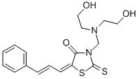 4-Thiazolidinone, 3-((bis(2-hydroxyethyl)amino)methyl)-5-(3-phenyl-2-p ropenylidene)-2-thioxo- Structure