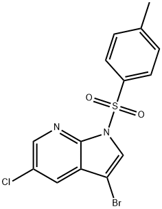 1H-Pyrrolo[2,3-b]pyridine, 3-bromo-5-chloro-1-[(4-methylphenyl)sulfonyl]- Structure