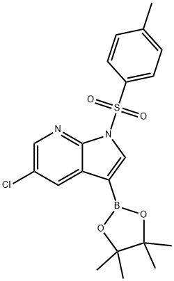 1H-Pyrrolo[2,3-b]pyridine, 5-chloro-1-[(4-Methylphenyl)sulfonyl]-3-(4,4,5,5-tetraMethyl-1,3,2-dioxaborolan-2-yl) Structure