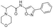 4-모르폴린프로판아미드,베타-메틸-N-(3-페닐-5-이속사졸릴)- 구조식 이미지