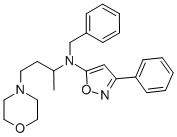 4-모르폴린프로판아민,알파-메틸-N-(3-페닐-5-이속사졸릴)-N-(페닐메틸)- 구조식 이미지