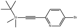 5-브로모-2-[(tert-부틸-디메틸-실라닐)-에티닐]-피리딘 구조식 이미지