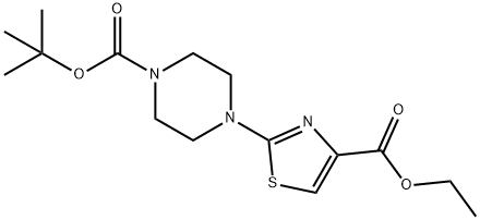 에틸2-(4-(tert-부톡시카르보닐)피페라진-1-일)티아졸-4-카르복실레이트 구조식 이미지