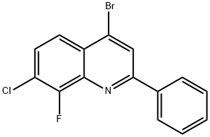 4-бром-7-хлор-8-фтор-2-фенилхинолин структурированное изображение