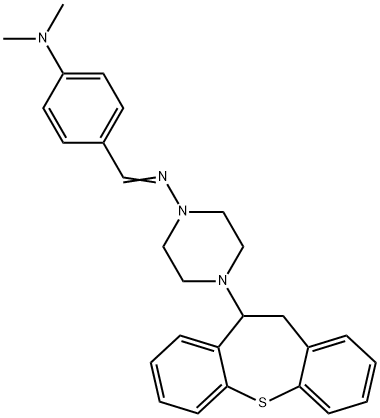 1-Piperazinamine, 4-(10,11-dihydrodibenzo(b,f)thiepin-10-yl)-N-((4-(di methylamino)phenyl)methylene)- Structure