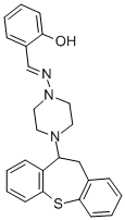 2-(((4-(10,11-Dihydrodibenzo(b,f)thiepin-10-yl)-1-piperazinyl)imino)me thyl)phenol 구조식 이미지