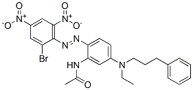 N-[2-[(2-bromo-4,6-dinitrophenyl)azo]-5-[ethyl(3-phenylpropyl)amino]phenyl]acetamide  구조식 이미지