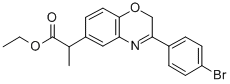 Ethyl 3-(4-bromophenyl)-alpha-methyl-2H-1,4-benzoxazine-6-acetate 구조식 이미지