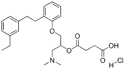4-[1-dimethylamino-3-[2-[2-(3-ethylphenyl)ethyl]phenoxy]propan-2-yl]ox y-4-oxo-butanoic acid hydrochloride Structure