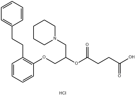 4-oxo-4-[1-(2-phenethylphenoxy)-3-(1-piperidyl)propan-2-yl]oxy-butanoi c acid hydrochloride 구조식 이미지