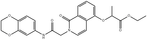 Ethyl2-[[2-[2-[(2,3-Dihydro-1,4-benzodioxin-6-yl)amino]-2-oxoethyl]-1,2-dihydro-1-oxo-5-isoquinolinyl]oxy]propanoate 구조식 이미지
