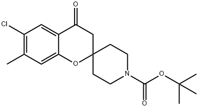 TERT-BUTYL 6-CHLORO-7-METHYL-4-OXOSPIRO[CHROMAN-2,4'-PIPERIDINE]-1'-CARBOXYLATE Structure