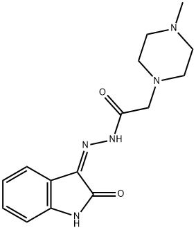 1-Piperazineacetic acid, 4-methyl-, (1,2-dihydro-2-oxo-3H-indol-3-ylid ene)hydrazide, (Z)- Structure