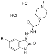 1-Piperazineacetic acid, 4-methyl-, (5-bromo-2-oxo-3-indolinylidene)hy drazide, dihydrochloride, (Z)- Structure