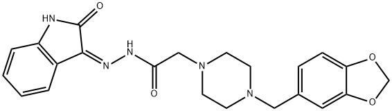 1-피페라진아세트산,4-피페로닐-,(2-옥소-3-인돌리닐리덴)히드라지드(Z)- 구조식 이미지