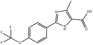 5-METHYL-2-(4-TRIFLUOROMETHOXYPHENYL)-3H-IMIDAZOLE-4-CARBOXYLIC ACID 구조식 이미지