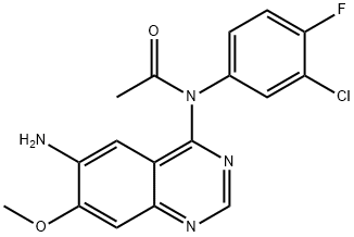 Acetamide, N-(6-amino-7-methoxy-4-quinazolinyl)-N-(3-chloro-4-fluorophenyl)- 구조식 이미지