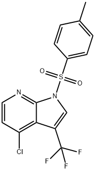 1H-Pyrrolo[2,3-b]pyridine, 4-chloro-1-[(4-methylphenyl)sulfonyl]-3-(trifluoromethyl)- 구조식 이미지