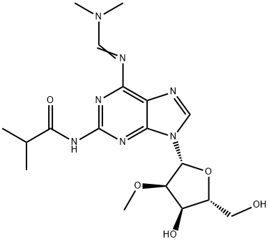 2-AMINO-N6-(DIMETHYLAMINOMETHYLIDENE)-N2-ISOBUTYRYL-2'-O-METHYLADENOSINE Structure