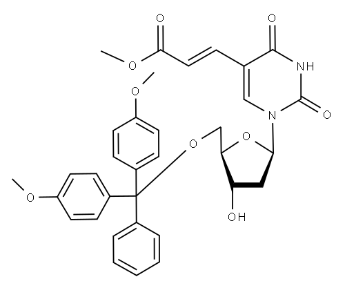 [E]-5-(2-CARBOMETHOXYVINYL)-5'-O-(DIMETHOXYTRITYL)-2'-DEOXYURIDINE Structure