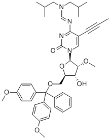 N4-(DIISOBUTYLAMINOMETHYLIDENE)-5'-O-(DIMETHOXYTRITYL)-5-(1-PROPYNYL)-2'-O-METHYLCYTIDINE Structure