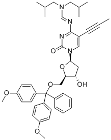 5'-O-(DIMETHOXYTRITYL)-N4-(DIISOBUTYLAMINO)METHYLIDENE-5-(1-PROPYNYL)-2'-DEOXYCYTIDINE 구조식 이미지