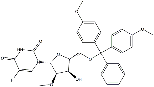 5'-O-(디메톡시트리틸)-5-플루오로-2'-O-메틸루리딘 구조식 이미지